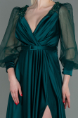 Robe de Soirée Longue Satin Émeraude ABU2830