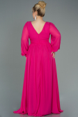 Robe Grande Taille Mousseline Longue Fushia ABU1988