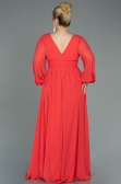 Robe Grande Taille Mousseline Longue Orange ABU1988