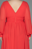 Robe Grande Taille Mousseline Longue Orange ABU1988