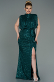 Robe de Soirée Grande Taille Longue Squameuse Émeraude ABU3115