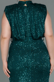 Robe de Soirée Grande Taille Longue Squameuse Émeraude ABU3115