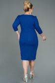 Robe Grande Taille Courte Bleu Saxe ABK1246