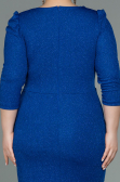 Robe Grande Taille Courte Bleu Saxe ABK1246