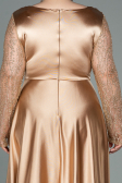 Robe De Soirée Grande Taille Satin Longue Or ABU2641