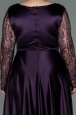 Robe De Soirée Grande Taille Satin Longue Violet Foncé ABU2641