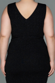 Robe de Soirée Grande Taille Midi Noir ABK1752