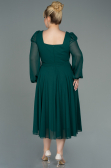 Robe Grande Taille Midi Mousseline Émeraude ABK1753