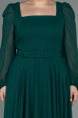 Robe Grande Taille Midi Mousseline Émeraude ABK1753