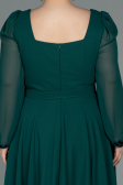 Robe Grande Taille Midi Mousseline Émeraude ABK1753