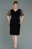 Robe Grande Taille Midi Noir ABK1338