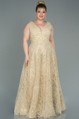 Robe de Soirée Grande Taille Longue Or ABU2537