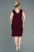 Robe de Soirée Grande Taille Midi Rouge Bordeaux ABK1752