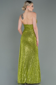 Robe de Soirée Longue Squameuse Pistache vert ABU3134