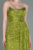Robe de Soirée Longue Squameuse Pistache vert ABU3134