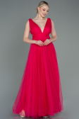 Robe de Soirée Longue Fushia ABU3135