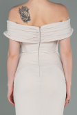 Robe de Soirée Longue Beige ABU3156
