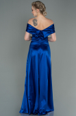 Robe de Soirée Longue Bleu Saxe ABU3157