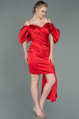 Robe de Cérémonie Courte Satin Rouge ABK1773