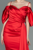 Robe de Cérémonie Courte Satin Rouge ABK1773