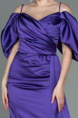 Robe de Cérémonie Courte Satin Violet ABK1773