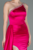 Robe De Soirée Satin Longue Fushia ABU2386