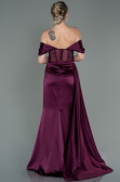 Robe De Soirée Satin Longue Couleur Cerise ABU2087