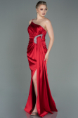 Robe De Fiançaille Satin Longue Rouge ABU3088