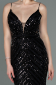 Robe Queue de Poisson Longue Noir ABU892
