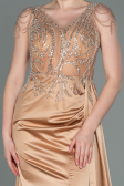 Robe de Soirée Longue Satin Or ABU3161