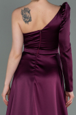 Robe De Soirée Satin Longue Couleur Cerise ABU2610