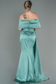 Robe De Soirée Satin Longue Menthe ABU2893
