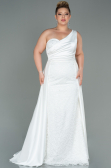 Robe Grande Taille Longue Blanc ABU3171