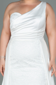 Robe Grande Taille Longue Blanc ABU3171