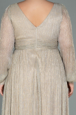 Robe de Soirée Grande Taille Longue Beige ABU3154