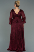 Robe de Soirée Grande Taille Longue Rouge Bordeaux ABU3154