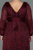 Robe de Soirée Grande Taille Longue Rouge Bordeaux ABU3154