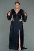 Robe de Soirée Grande Taille Longue Bleu Marine ABU3154