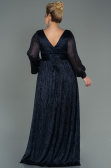 Robe de Soirée Grande Taille Longue Bleu Marine ABU3154