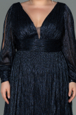 Robe de Soirée Grande Taille Longue Bleu Marine ABU3154