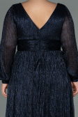 Robe de Soirée Grande Taille Longue Bleu Marine ABU3154