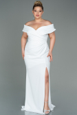 Robe de Soirée Grande Taille Longue Blanc ABU3172