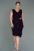 Robe de Soirée Grande Taille Midi Violet Foncé ABK1752