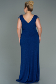 Robe de Soirée Grande Taille Longue Bleu Saxe ABU2438