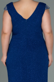 Robe de Soirée Grande Taille Longue Bleu Saxe ABU2438