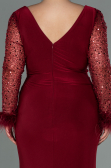 Robe De Soirée Grande Taille Longue Rouge Bordeaux ABU2976
