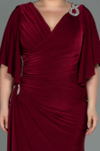Robe Grande Taille Longue Rouge Bordeaux ABU3173