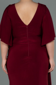 Robe Grande Taille Longue Rouge Bordeaux ABU3173