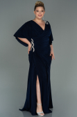 Robe Grande Taille Longue Bleu Marine ABU3173