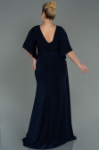 Robe Grande Taille Longue Bleu Marine ABU3173